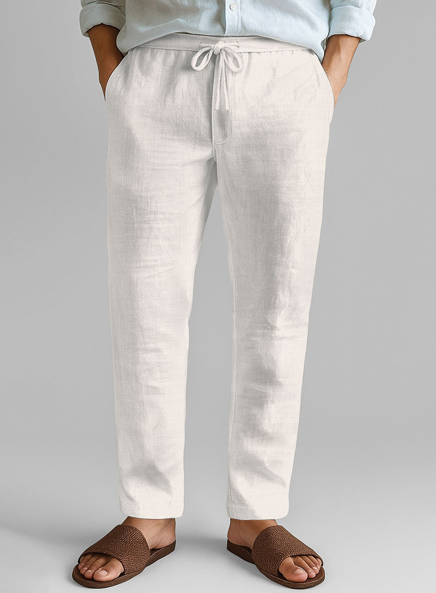 Pure Linen Drawstring Pants - StudioSuits