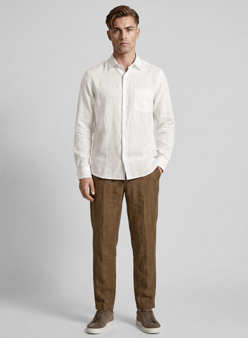 Pure Natural Linen Shirt - StudioSuits