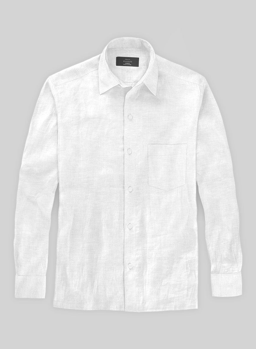 Pure White Linen Shirt
