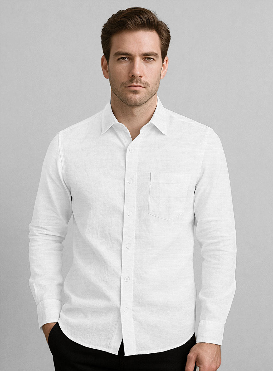 Pure White Linen Shirt