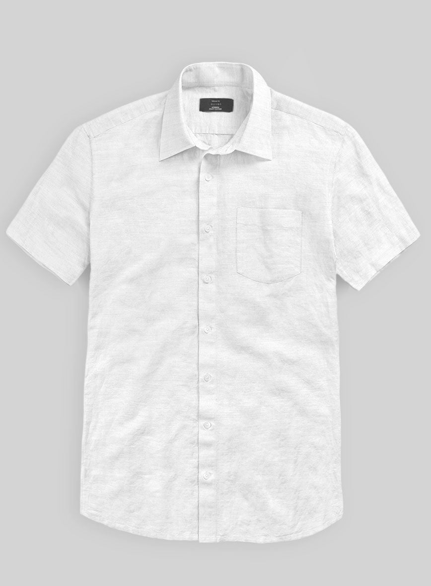 Pure White Linen Shirt - StudioSuits
