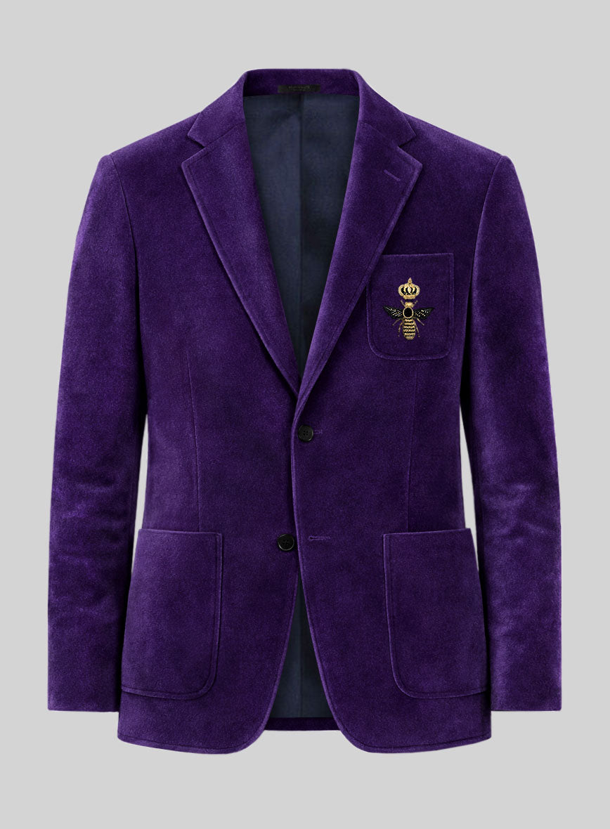 The Golden Bee Purple Velvet Jacket - StudioSuits