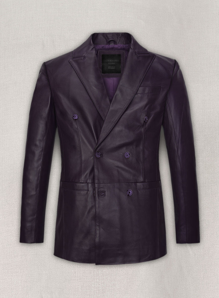 Purple Hampton Leather Blazer - StudioSuits