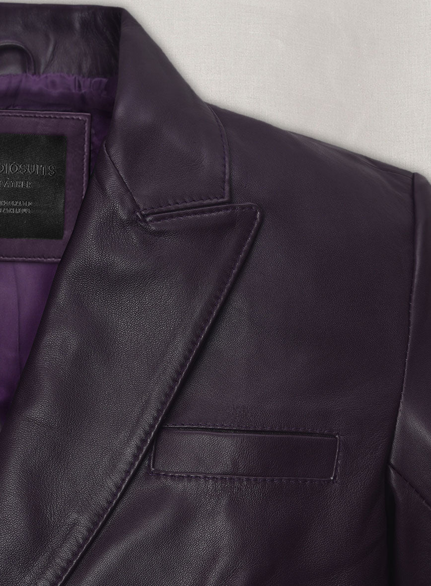 Purple Hampton Leather Blazer - StudioSuits