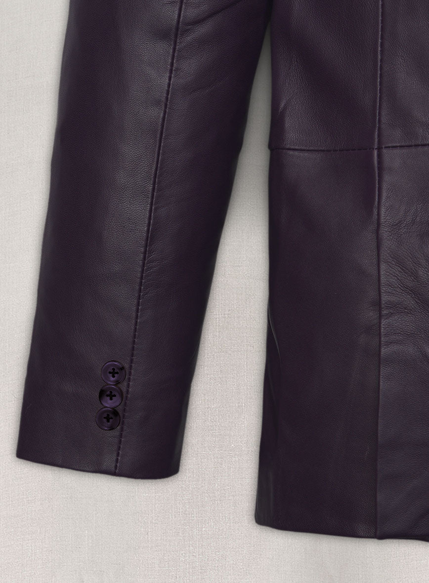 Purple Hampton Leather Blazer - StudioSuits