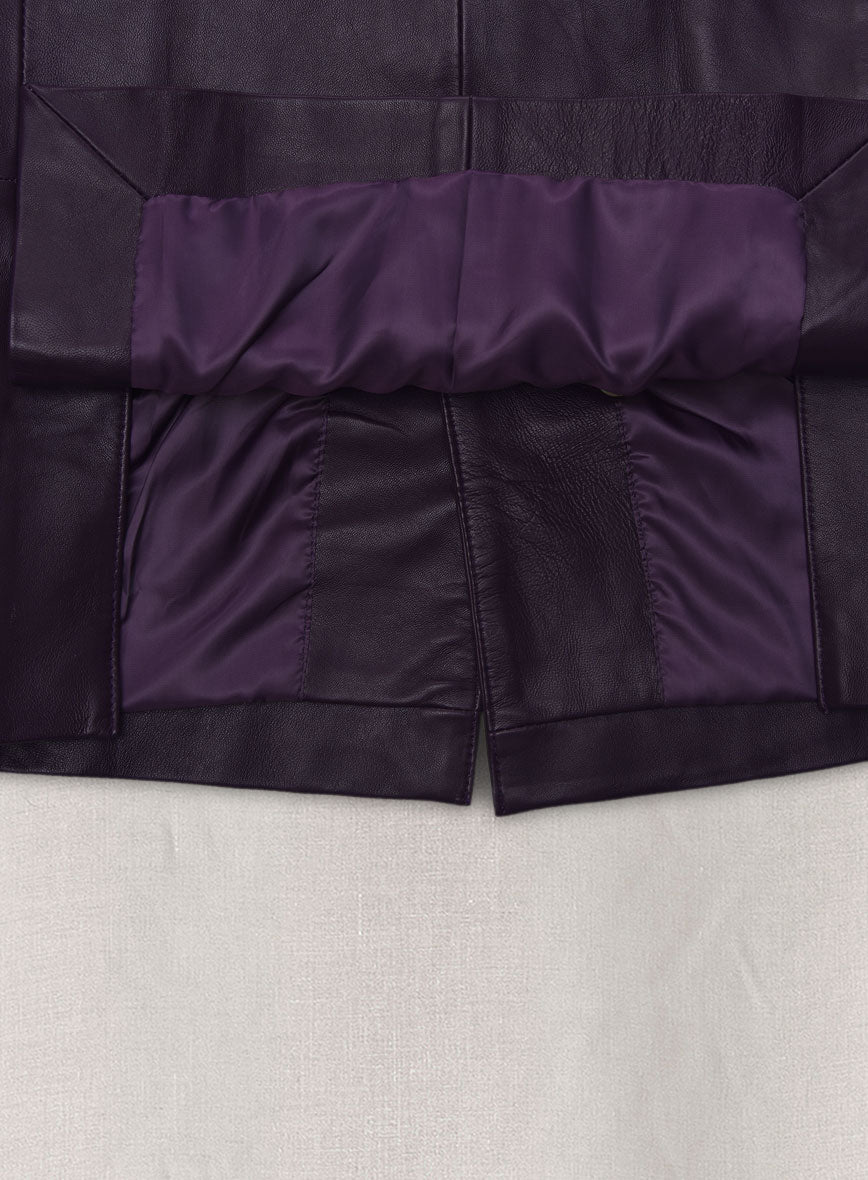 Purple Hampton Leather Blazer - StudioSuits