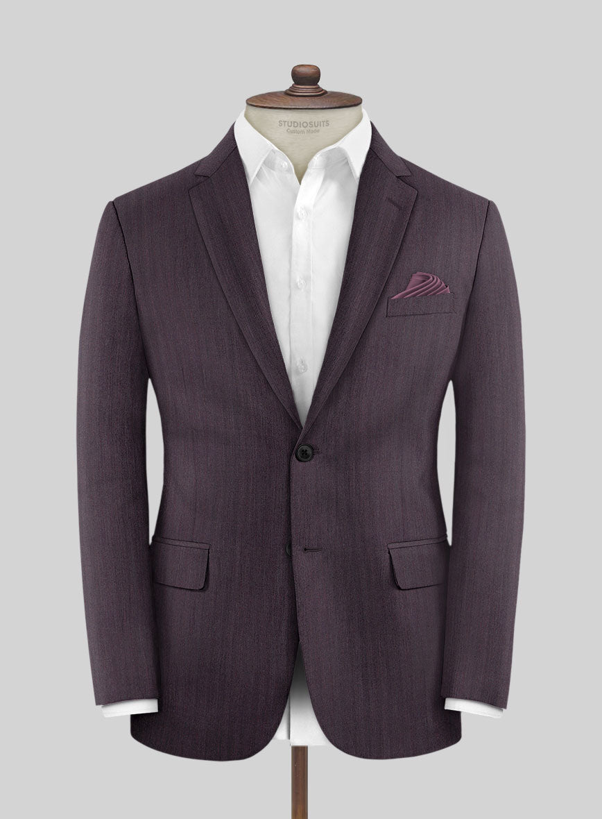 Purple Herringbone Wool Suit - StudioSuits