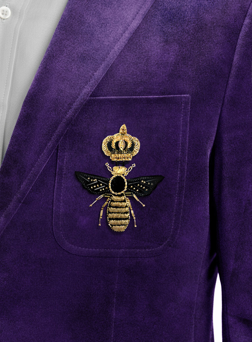 The Golden Bee Purple Velvet Jacket - StudioSuits