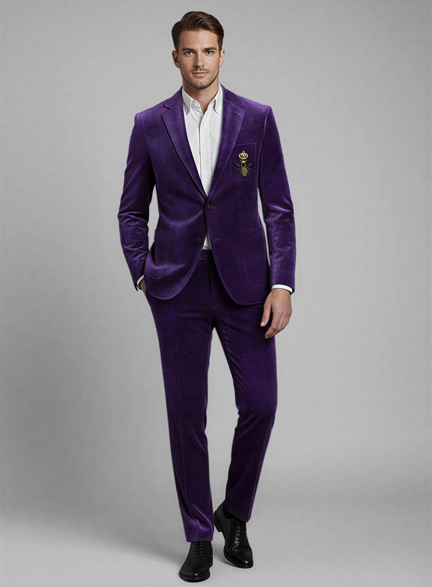 The Golden Bee Purple Velvet Suit - StudioSuits