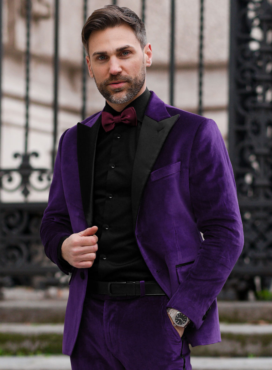Purple Velvet Tuxedo Jacket - StudioSuits