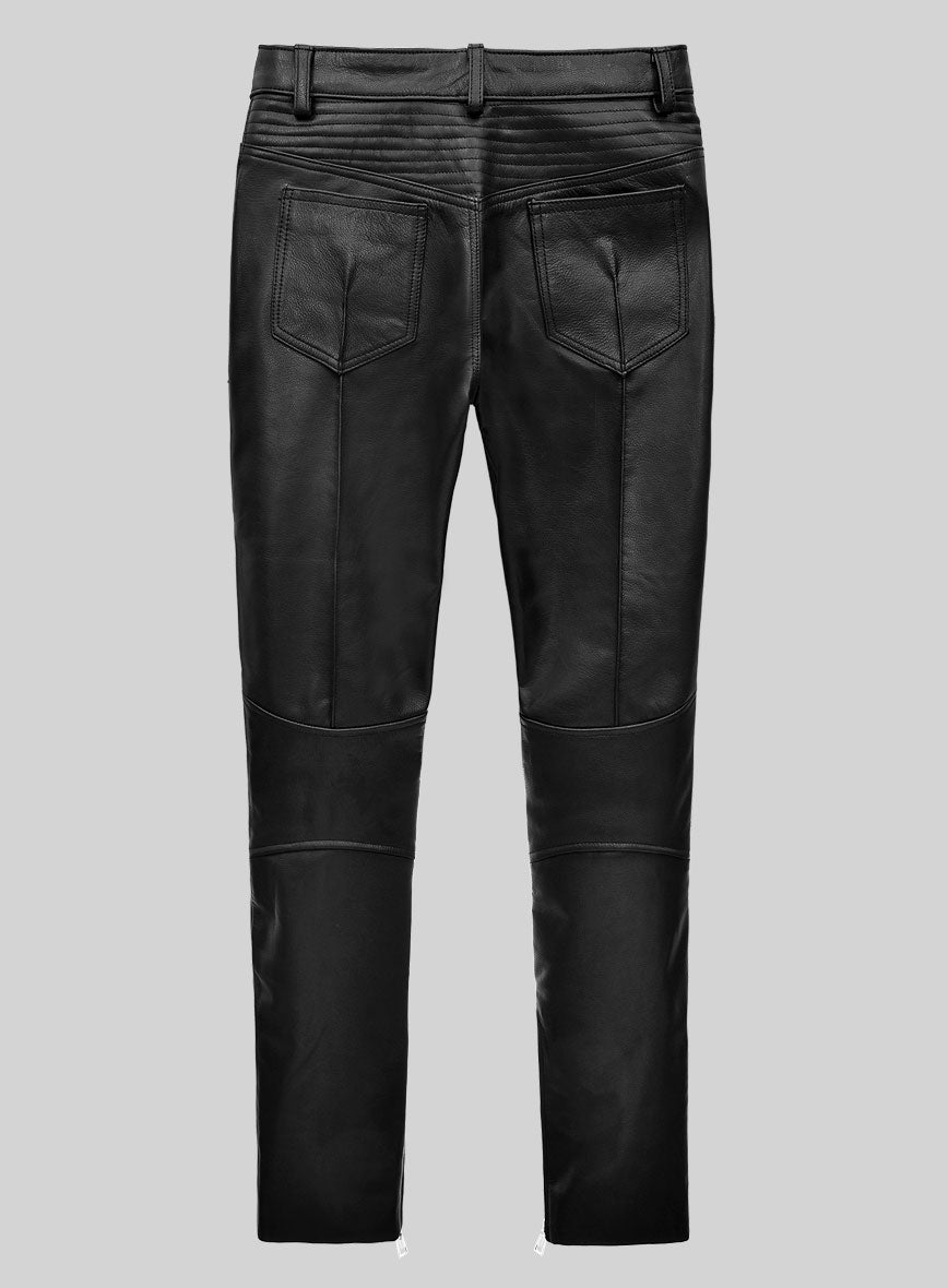 Raptor Black Biker Leather Jeans - StudioSuits