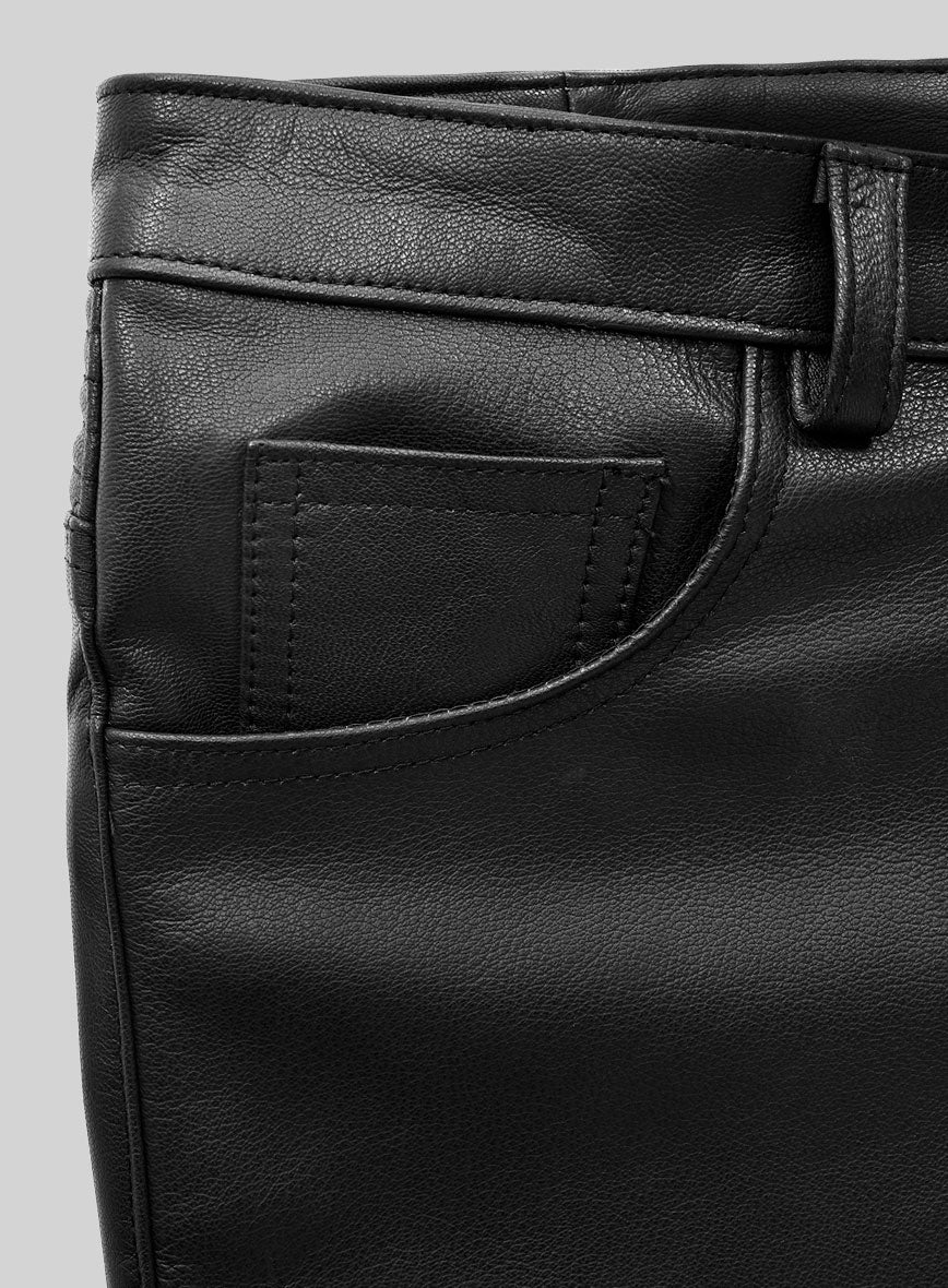 Raptor Black Biker Leather Jeans - StudioSuits