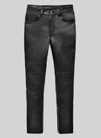 Raptor Black Biker Leather Jeans - StudioSuits