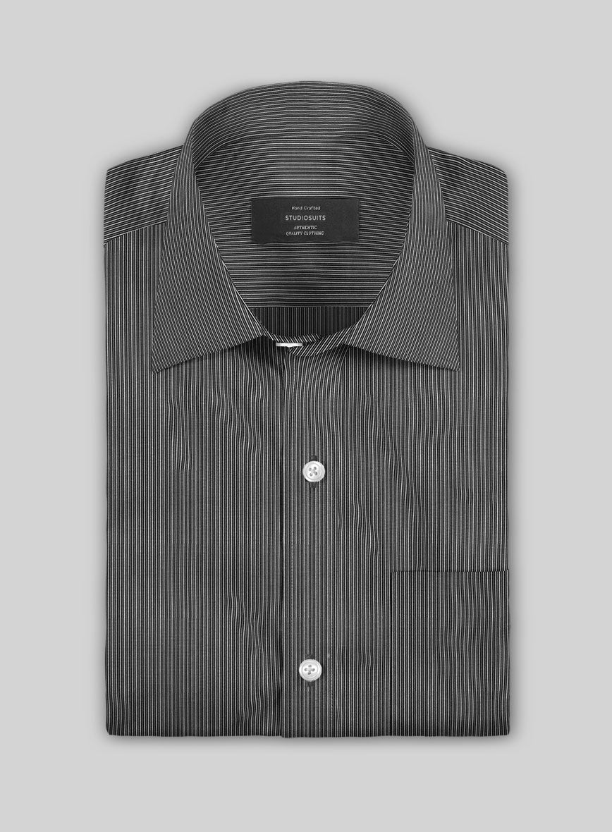 Raven Pinstripe Cotton Shirt - StudioSuits