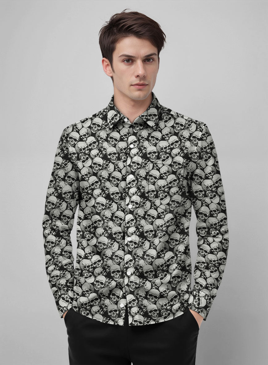 Italian Cotton Rebel Skull Shirt - StudioSuits