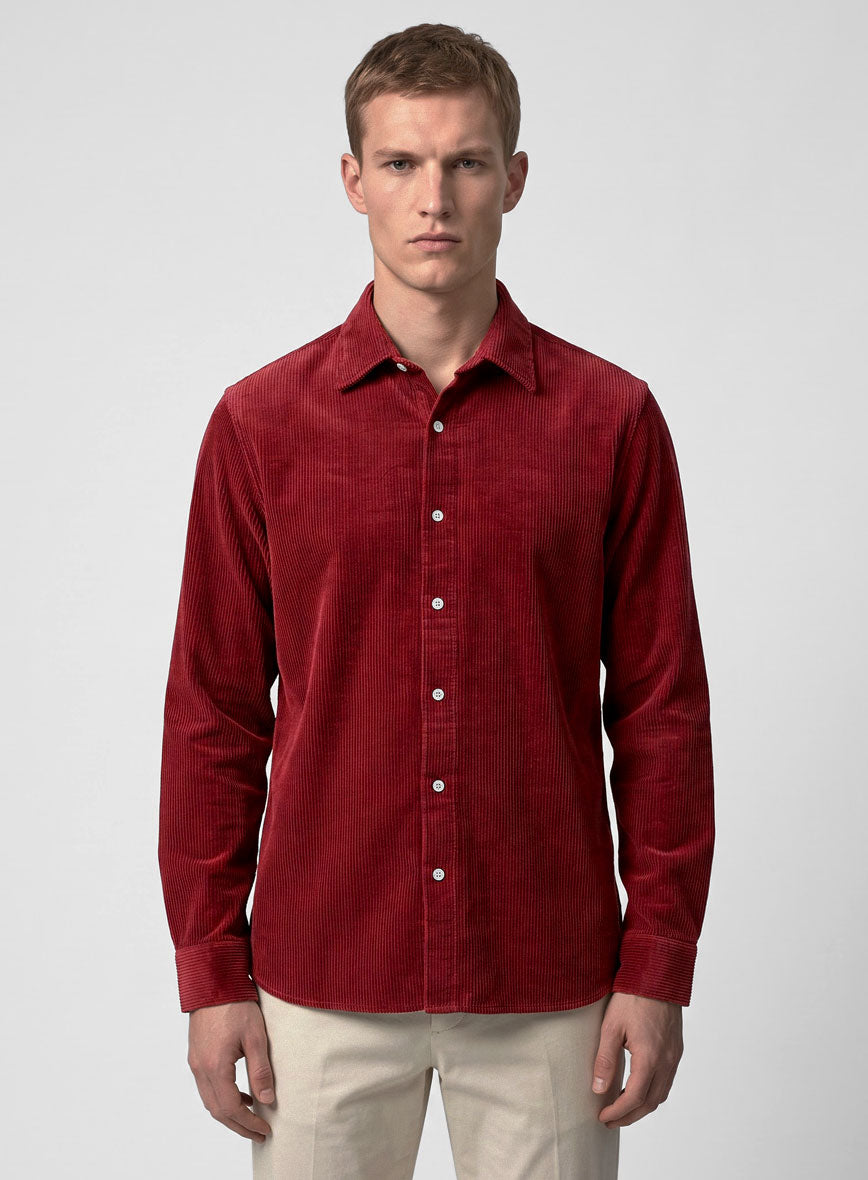 Red Corduroy Shirt - StudioSuits