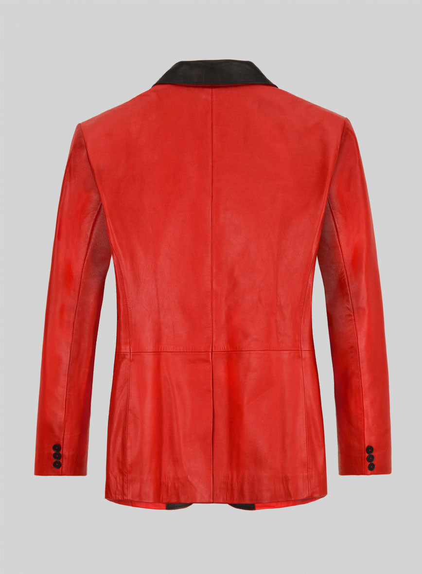 Red Hampton Leather Blazer - StudioSuits