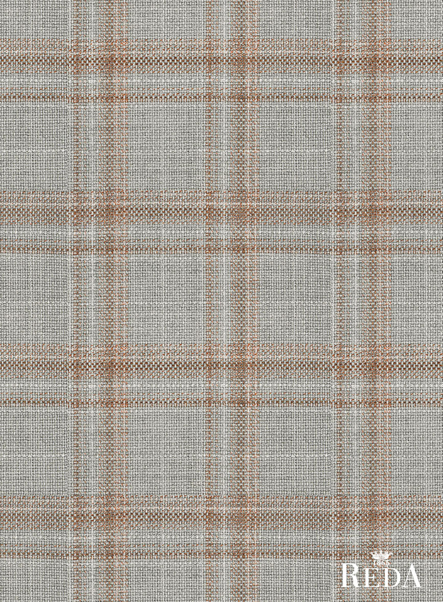 Reda Agodi Beige Checks Wool Jacket - StudioSuits