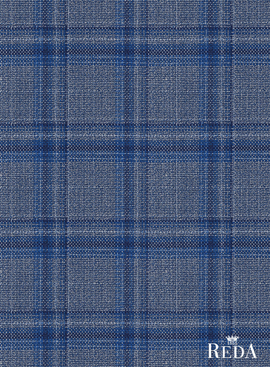 Reda Agodi Blue Checks Wool Jacket - StudioSuits