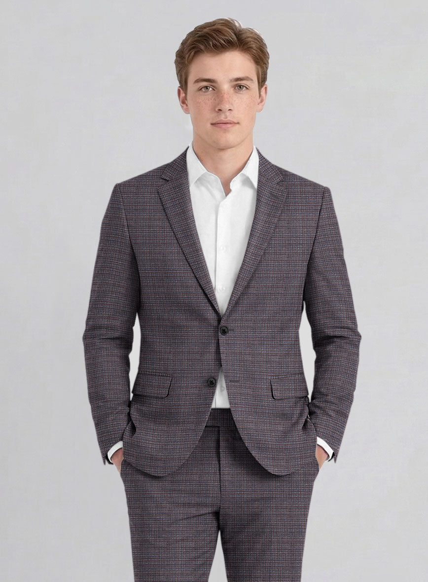 Reda Arijo Maroon Wool Jacket - StudioSuits