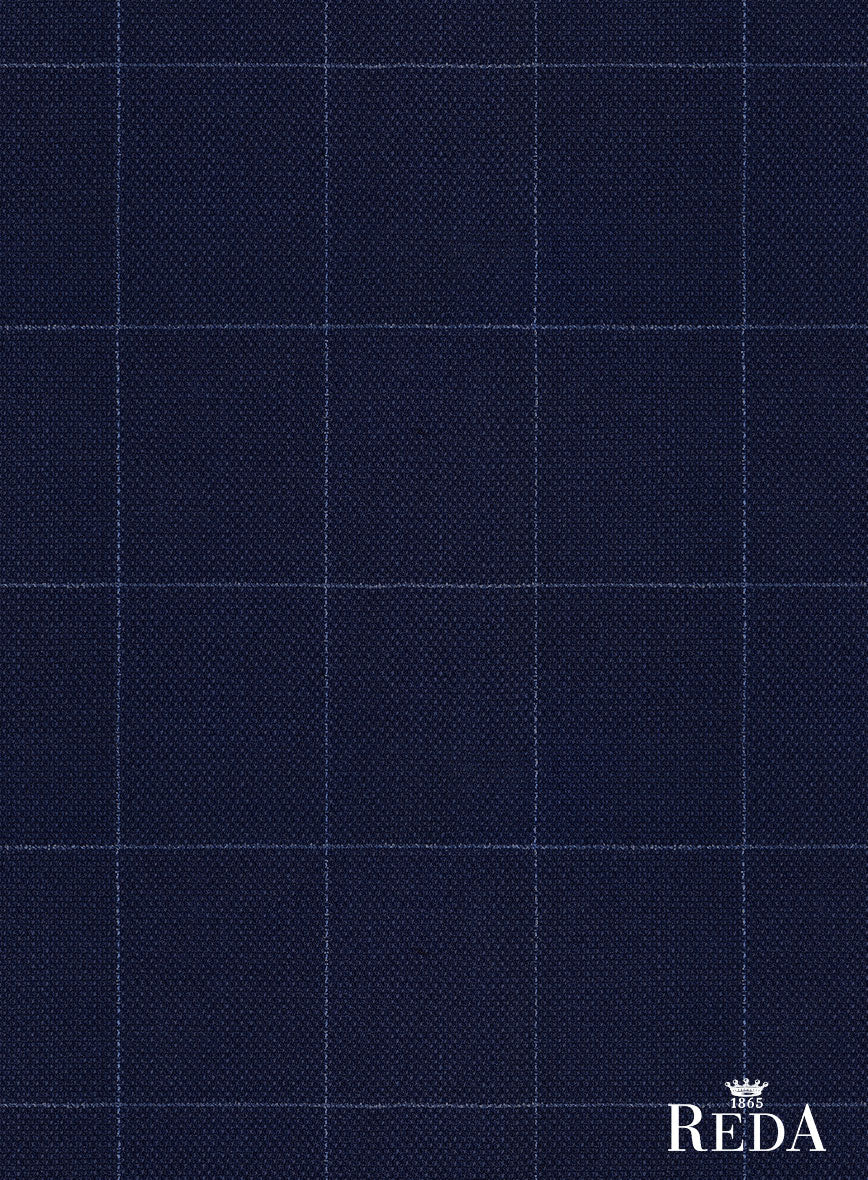 Reda Flexo Blue Checks Wool Jacket - StudioSuits