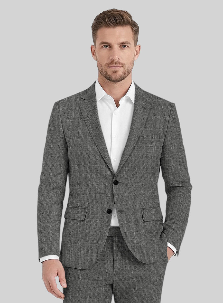 Reda Hopsack Dark Gray Wool Jacket - StudioSuits