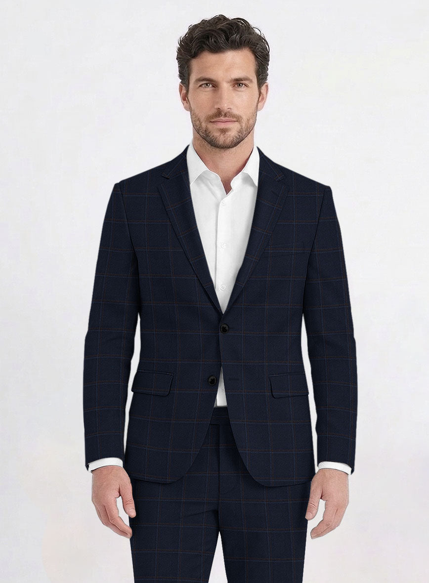 Reda Igidro Blue Checks Wool Jacket - StudioSuits