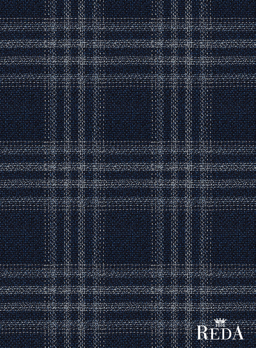 Reda Omiji Blue Checks Wool Jacket - StudioSuits