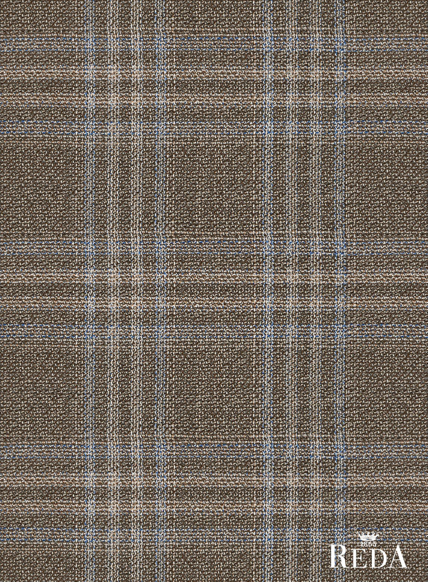 Reda Omiji Brown Checks Wool Jacket - StudioSuits