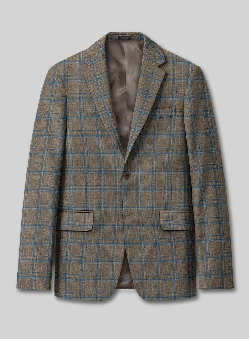 Reda Agodi Brown Checks Wool Jacket - StudioSuits