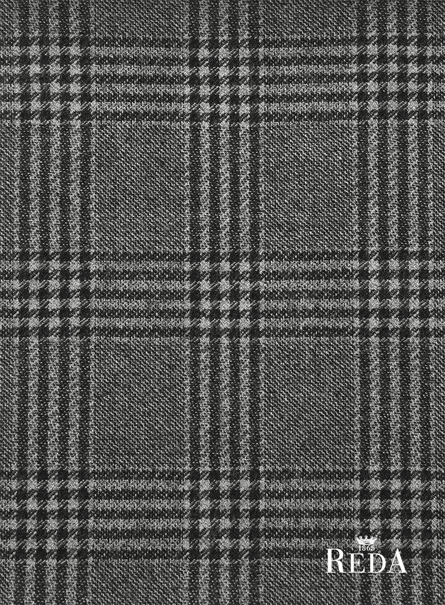 Reda Azelo Gray Checks Wool Pants - StudioSuits