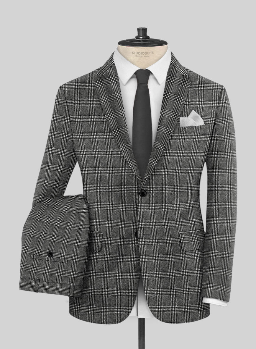 Reda Azelo Gray Checks Wool Suit - StudioSuits