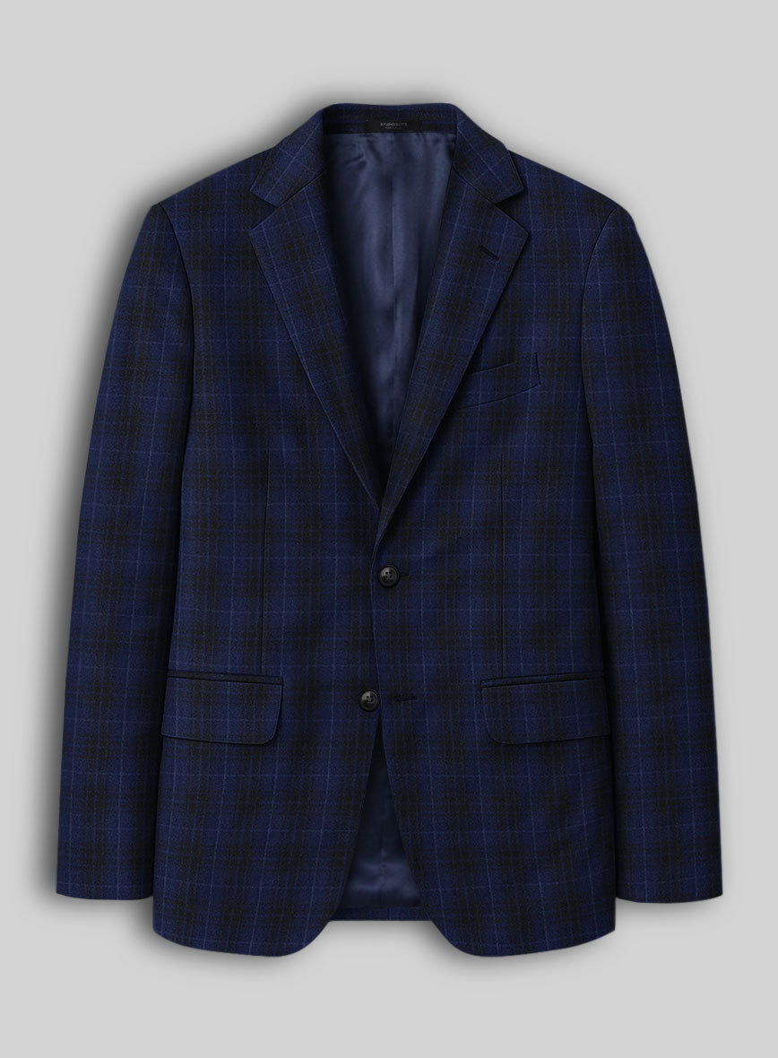 Reda Ballio Blue Checks Wool Jacket - StudioSuits