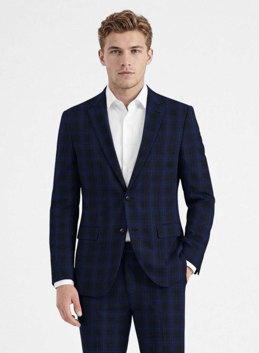 Reda Ballio Blue Checks Wool Jacket - StudioSuits