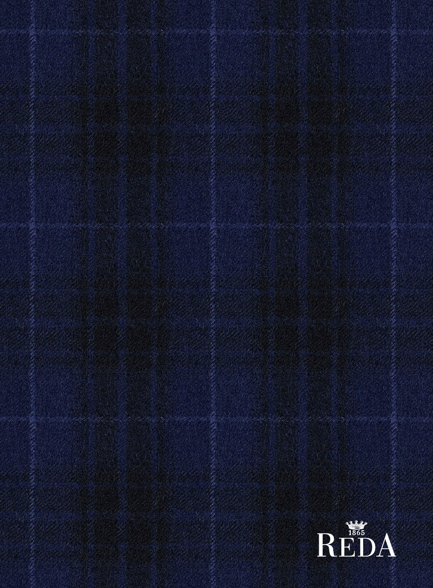 Reda Ballio Blue Checks Wool Pants - StudioSuits