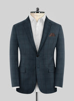 Reda Baltie Blue Checks Wool Jacket - StudioSuits