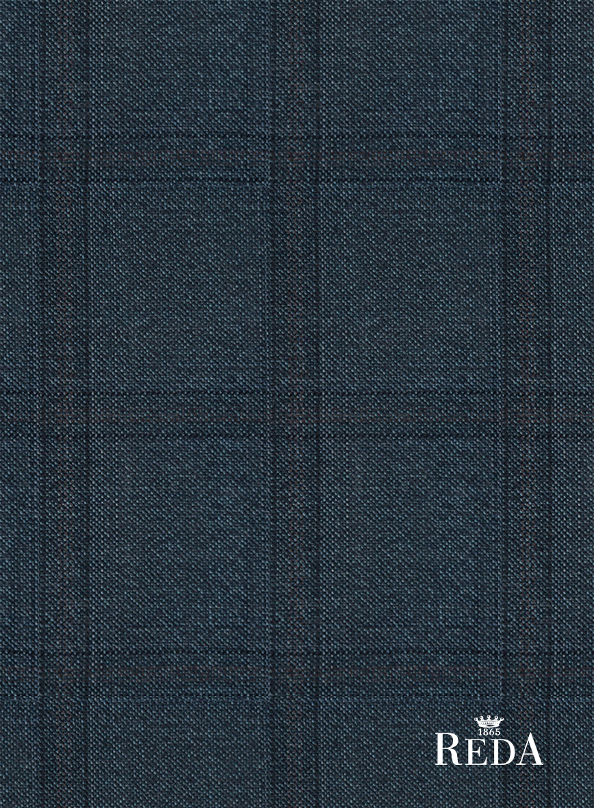 Reda Baltie Blue Checks Wool Jacket - StudioSuits