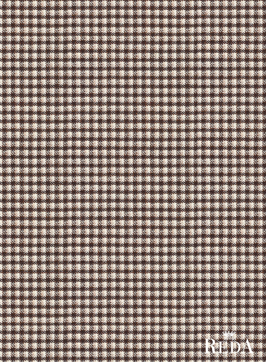 Reda Beltra Brown Checks Wool Pants - StudioSuits