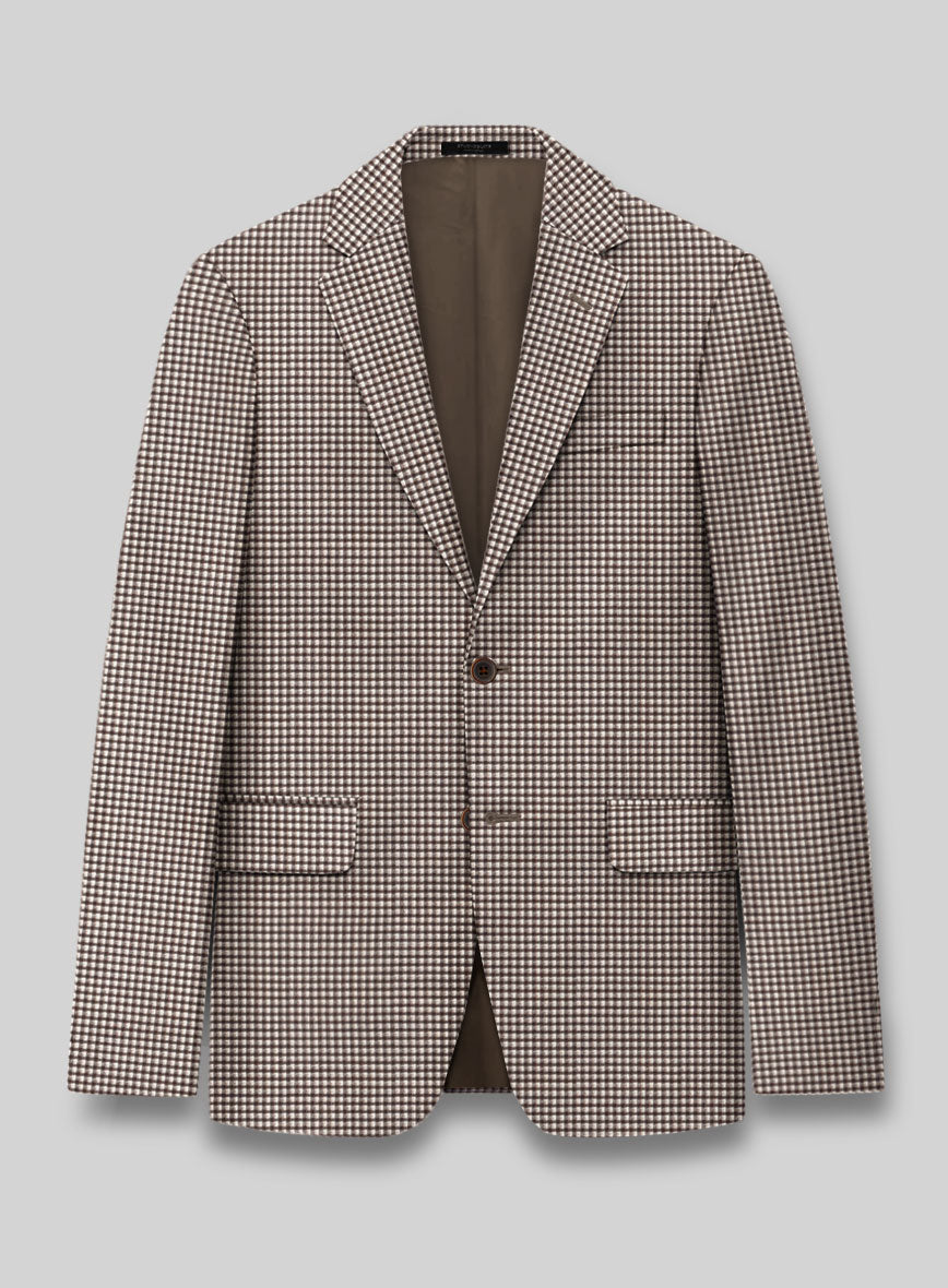 Reda Beltra Brown Checks Wool Jacket - StudioSuits