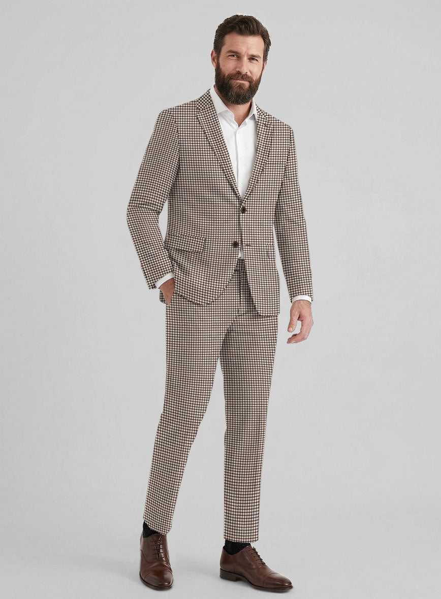 Reda Beltra Brown Checks Wool Suit - StudioSuits