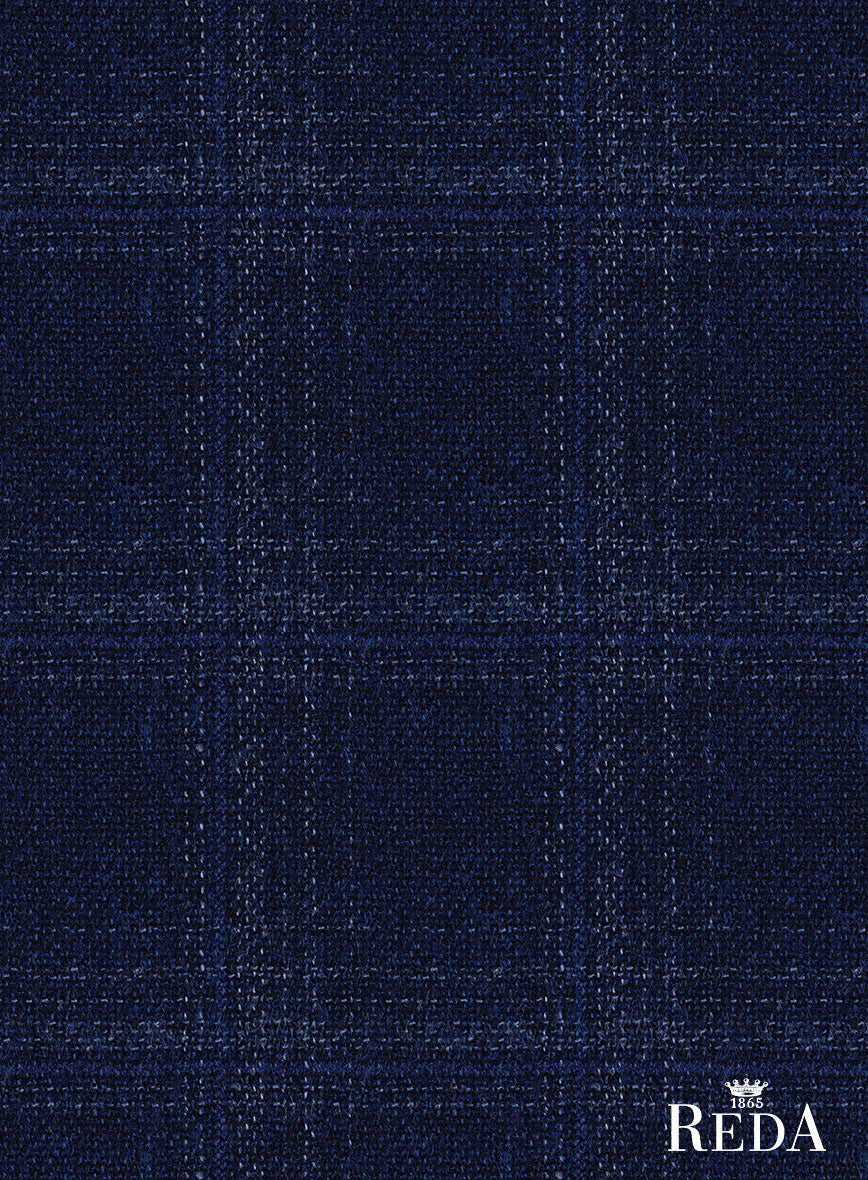 Reda Berato Blue Checks Wool Pants - StudioSuits