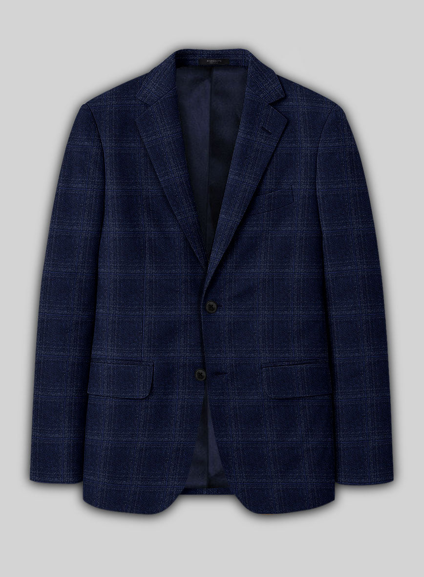 Reda Berato Blue Checks Wool Jacket - StudioSuits