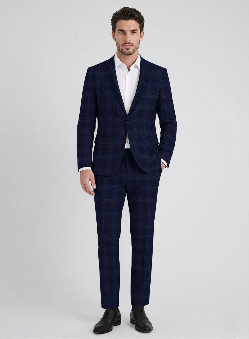 Reda Berato Blue Checks Wool Suit - StudioSuits