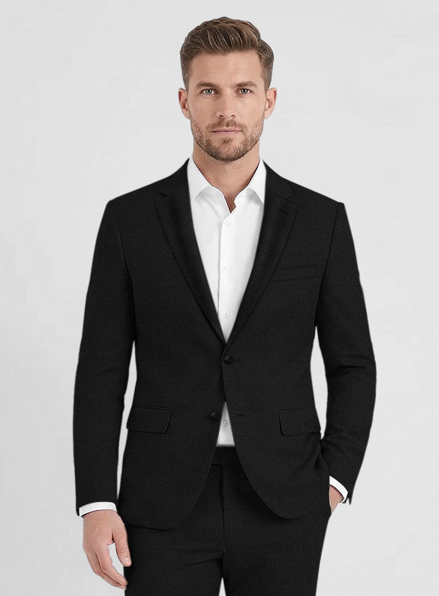 Reda Black Pure Wool Jacket - StudioSuits