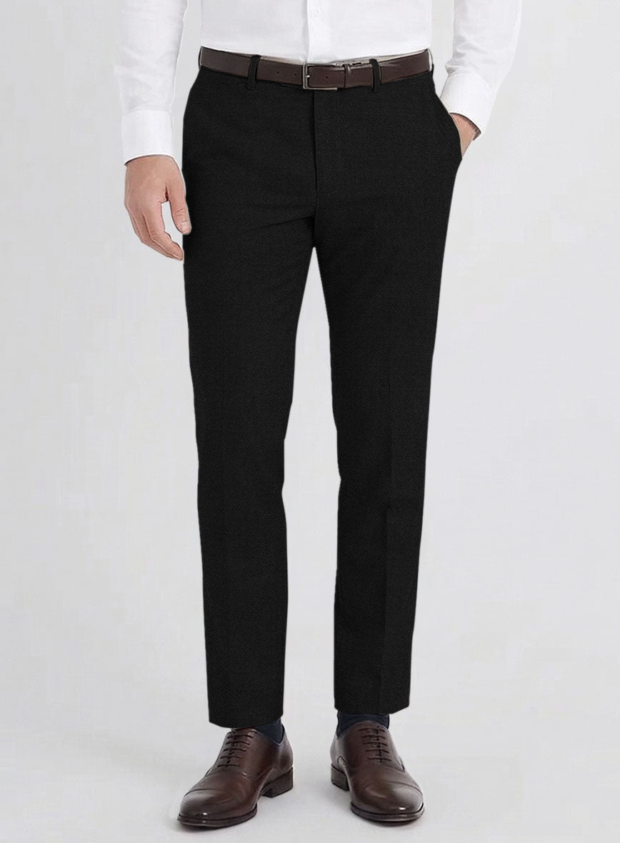 Reda Black Pure Wool Pants - StudioSuits
