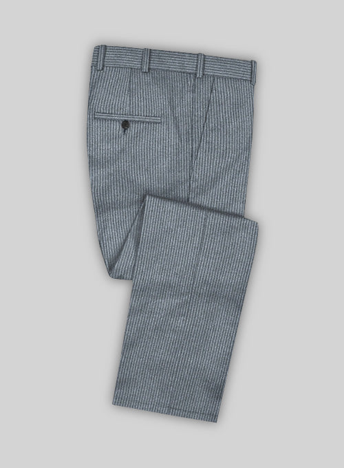 Reda Bond Blue Stripe Wool Pants - StudioSuits