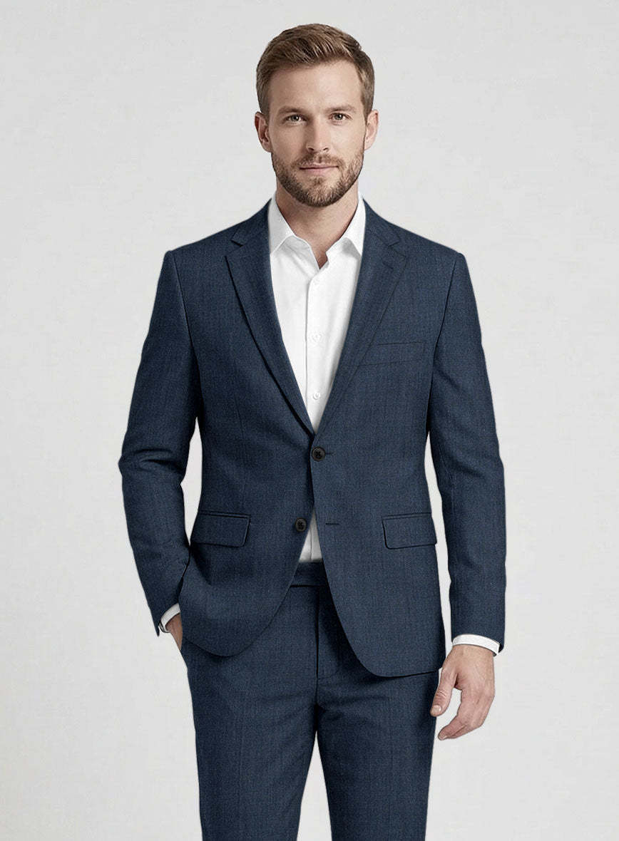 Reda Bond Blue Wool Jacket - StudioSuits
