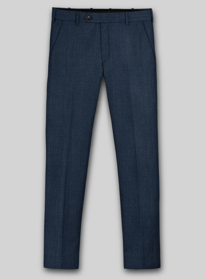 Reda Bond Blue Wool Pants - StudioSuits