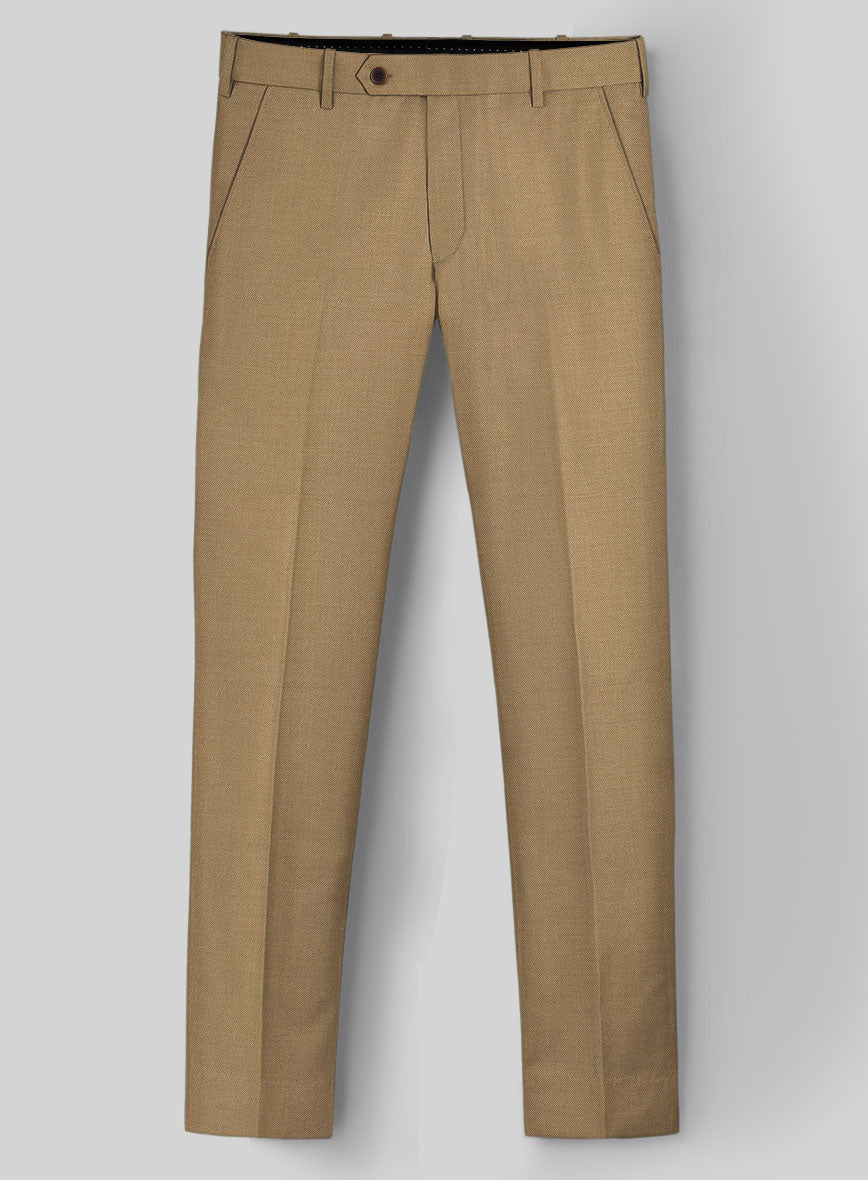 Reda British Khaki Wool Pants - StudioSuits