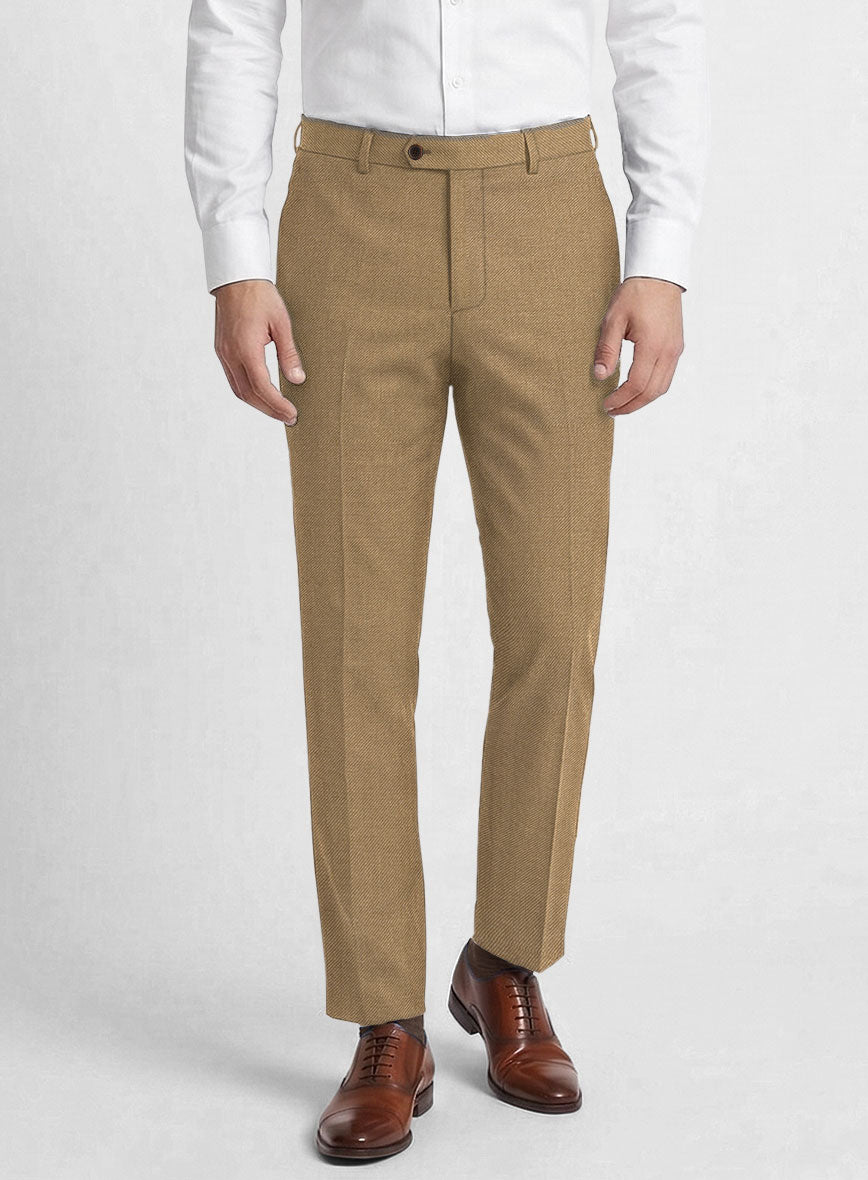 Reda British Khaki Wool Pants - StudioSuits